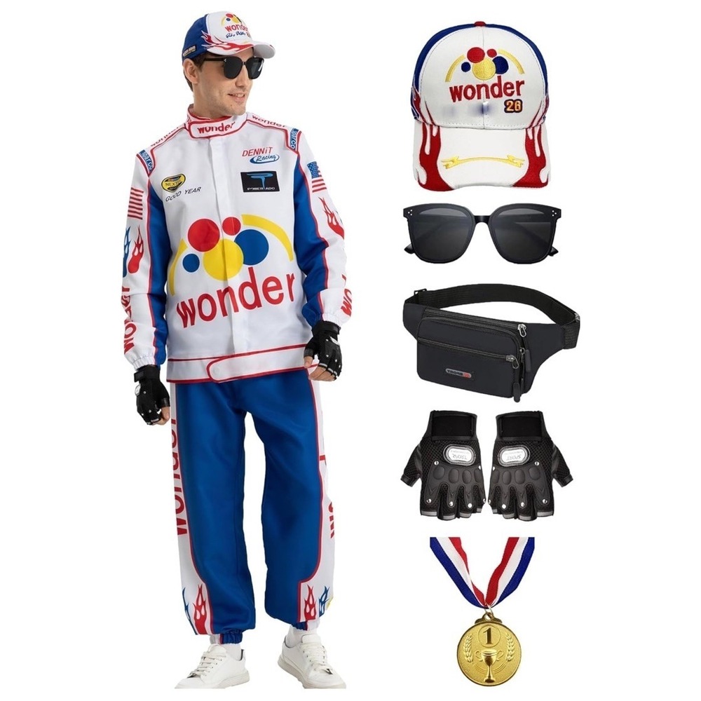 Ricky Bobby Costume Talladega Nights Jumpsuit Race Car Driver Cosplay Outfit ...